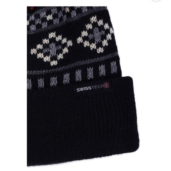 Swiss Tech Women’s Frigid Winter Beanie Black Soot - Picture 3 of 3